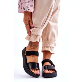 ZAXY Vegan sandale na čičak HH285282 Crne crno 1