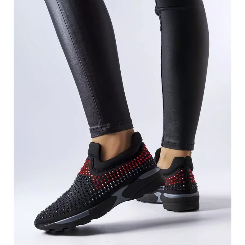 PA1 Crne tenisice ukrašene Berger kamenčićima crno 1