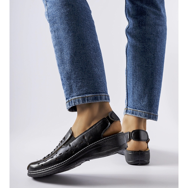 Glafi crne ažur sandale crna 1