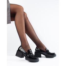 Crne lakirane cipele Shelovet na visoku petu crna 2