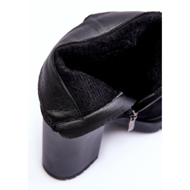 Gležnjače s visokom petom od brušene kože crne Makeline crna 2