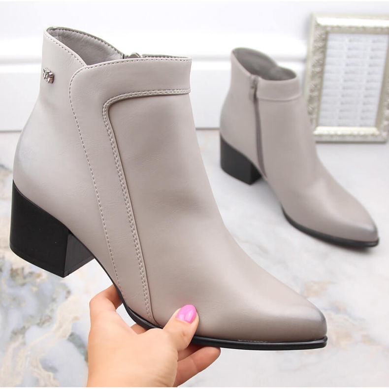 Ženske izolirane čizme na visoku petu, sive Sergio Leone BT633 siva 1