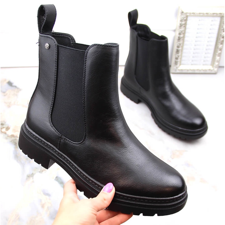 Ženske Chelsea čizme, crne, Potocki SZ12201 crna 1