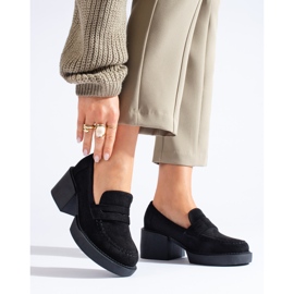 Shelovet ženske crne cipele od brušene kože crno 2