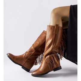 Giorgia smeđe prekrivene čizme na klin smeđa 1