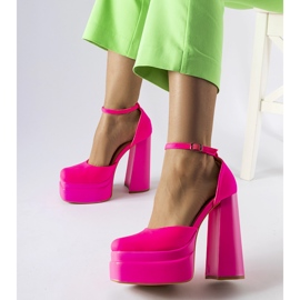 Ružičaste romske cipele s visokom petom ružičasta 1