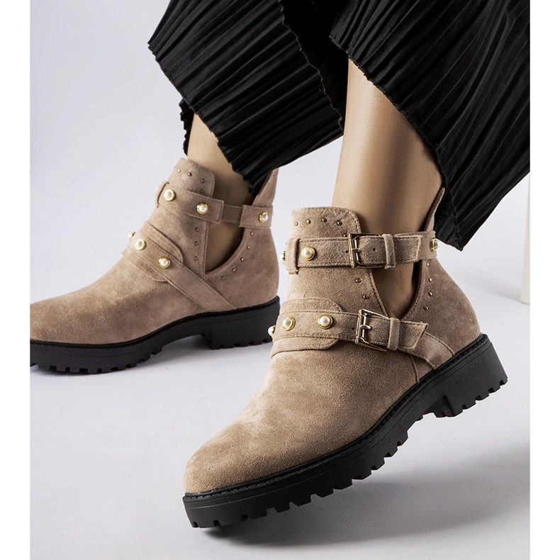 Bež ukrasne gležnjače s izrezima iz Provola 1