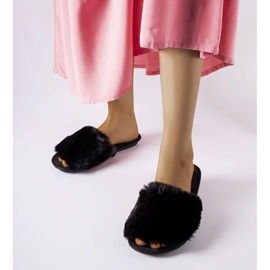 Inblu Giacomo crne papuče s krznom crna 1