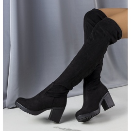 Crne duge Nona čizme od eko antilop kože crno 1