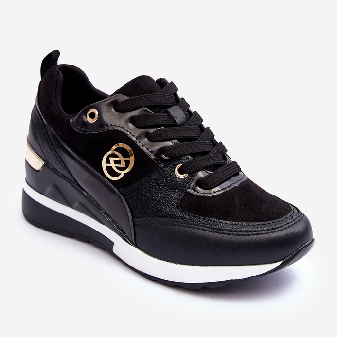 PE1 Ženske sportske cipele sa vezicama na tanku crnu Genova crna 1