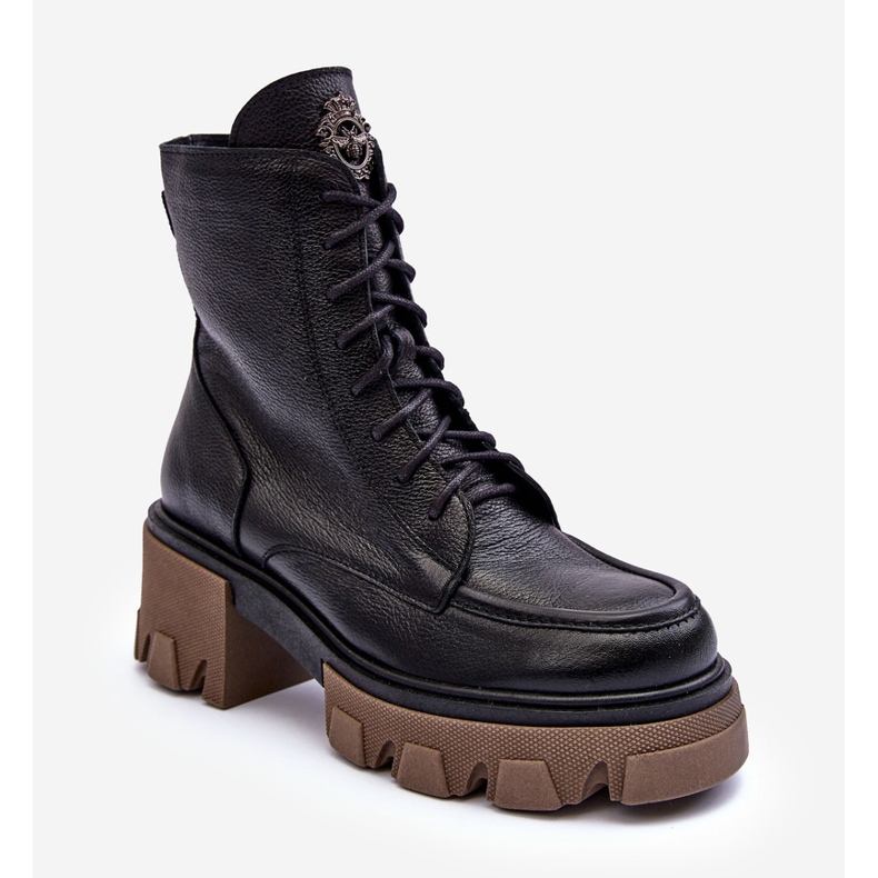 Ženske kožne izolirane Trapper čizme crne Lemar Rehin crna 1