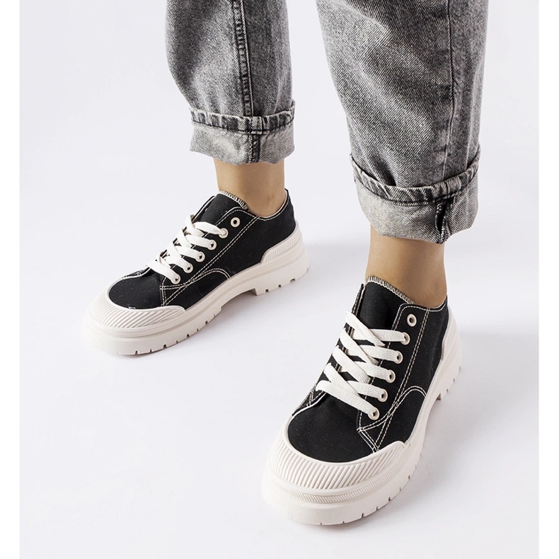 Tenisice Nassar od crne tkanine crno 1