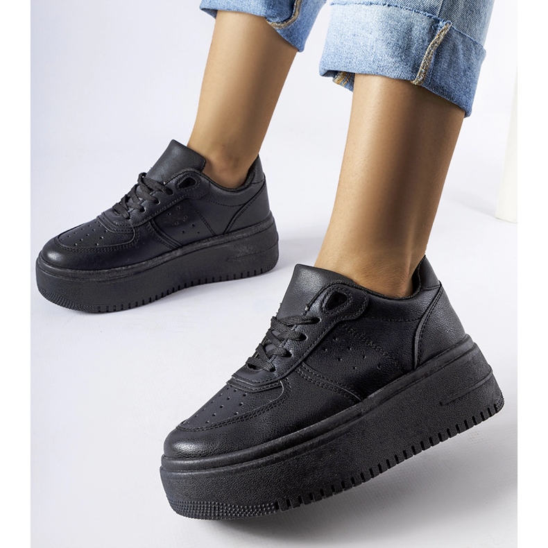 Crne tenisice na Kassab platformu crna 1