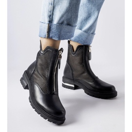 Crne ažurne Cavour gležnjače crna 1