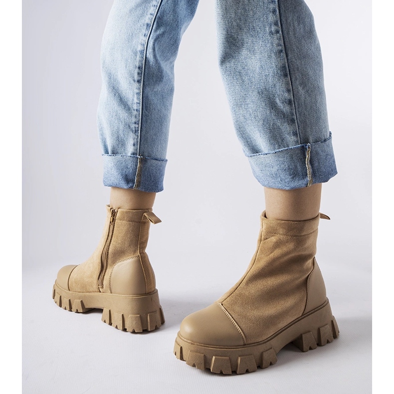 Bež radni od eko antilop kože s gazištem Milo 1