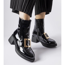 Crne lakirane Girardi čizme na visoku petu crno 1