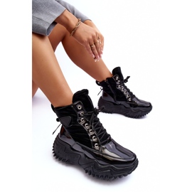 Izolirane čizme na masivnoj platformi, Black Lanleh crno 2