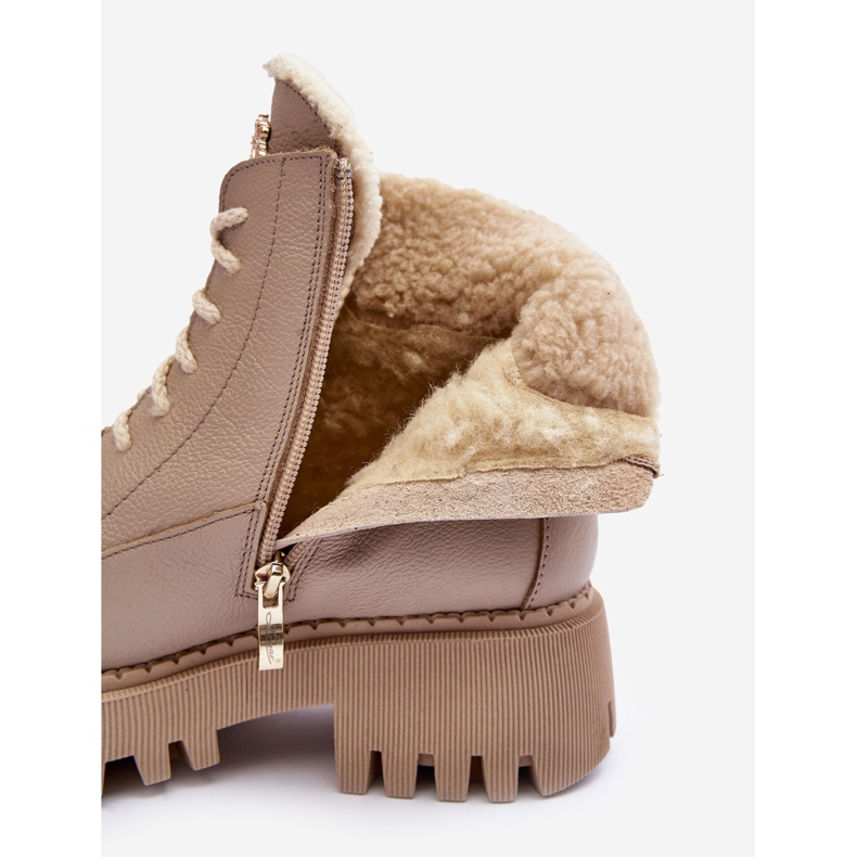 Ženske kožne čizme Bež Lemar Vergo 1