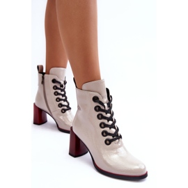 Lakirane gležnjače na vezanje S.Barski MR870-15 svijetlosive siva 1