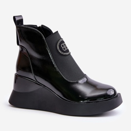 Kožne čizme na wedge S.Barski MR870-22 crne crna 1