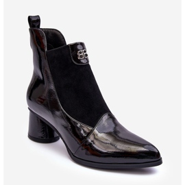 Kožne čizme na visoku petu S.Barski MR870-96 crne crna 1