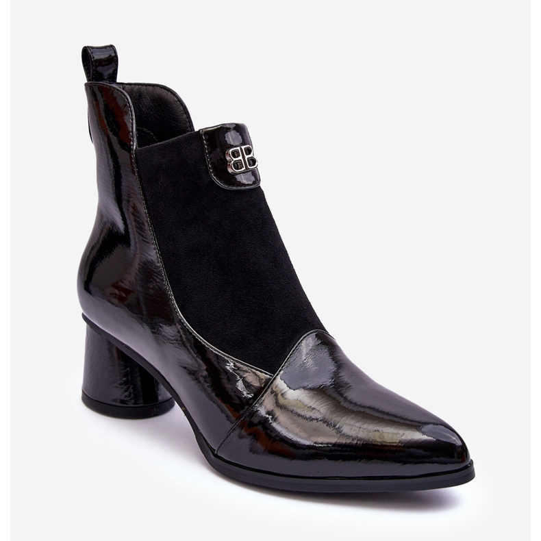 Kožne čizme na visoku petu S.Barski MR870-96 crne crno 1