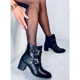 Čizme na visoku petu s Ferox crnim nitnama crno 1