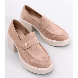 Coniff kaki mokasine na visoku petu bež 1