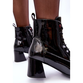 Vinceza Lakirane crne Basciano gležnjače na visoku petu crna 1