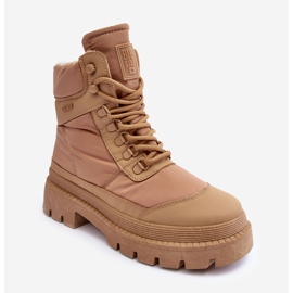 Ženske Trappers izolirane gležnjače na platformu i ravnu petu Big Star MM274340 Bež 2