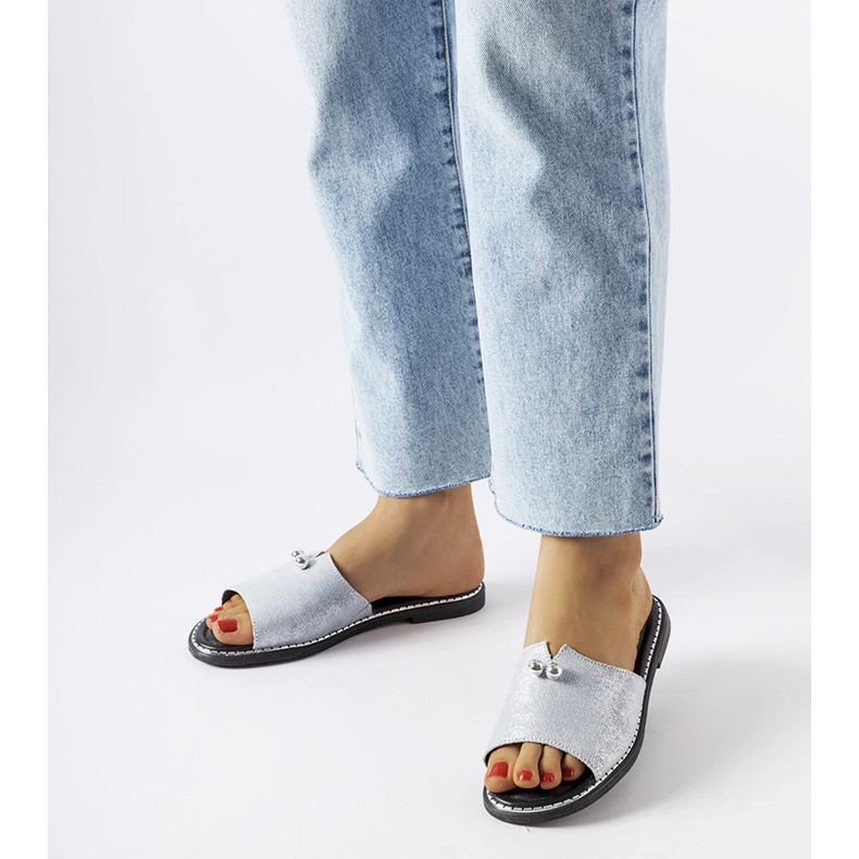 Plave metalik japanke s Frederi biserima srebro 1