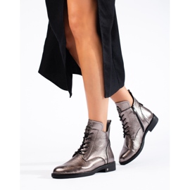 W. Potocki Potocki srebrne ravne čizme smeđa 1