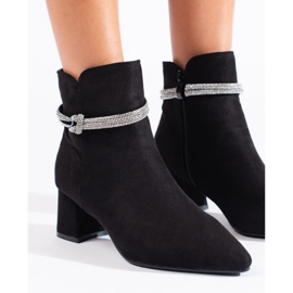 Shelovet crne klasične ženske gležnjače od brušene kože crno 2