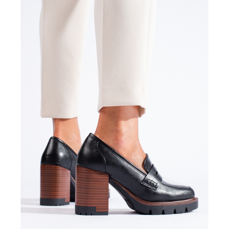 Elegantne crne ženske cipele na visoku petu marke Shelovet crno 2