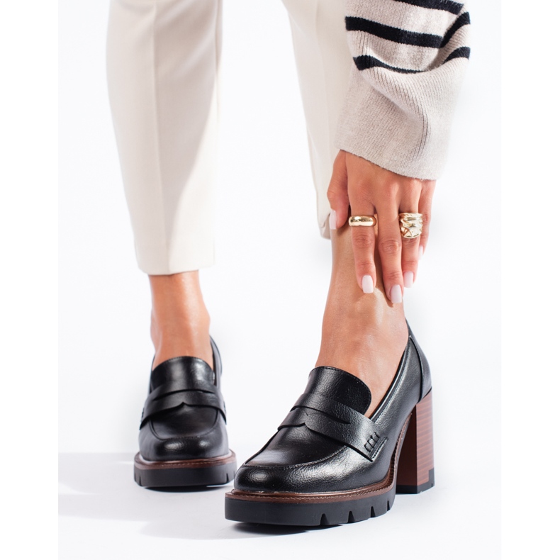 Elegantne crne ženske cipele na visoku petu marke Shelovet crno 1