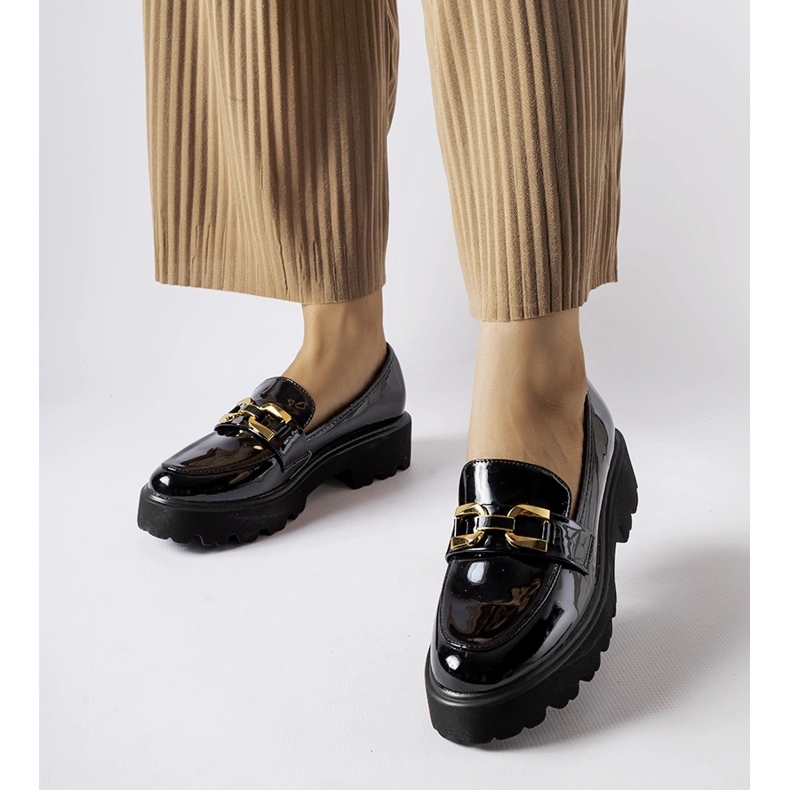 Inna Crne lakirane glinene cipele crno 1