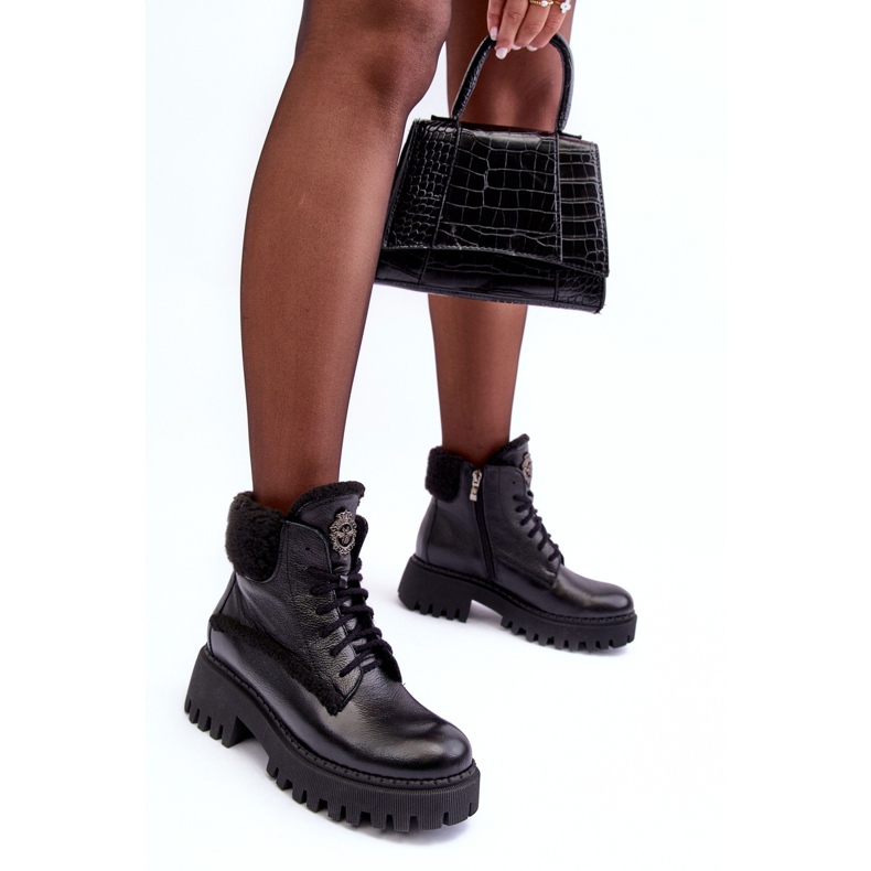 Ženske kožne čizme crne Lemar Vergo crna 1