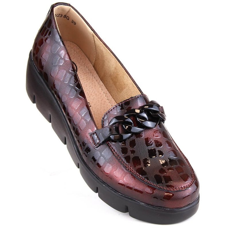 Kožne cipele na wedges Filippo W PAW364B bordo crvena 1