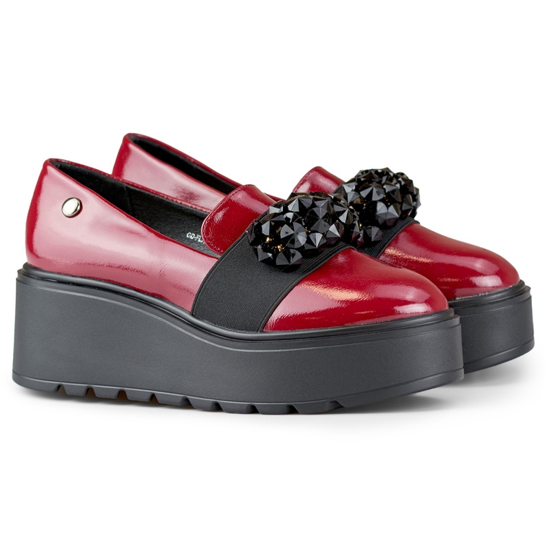 Ženske crvene lakirane cipele na platformu crvena 1