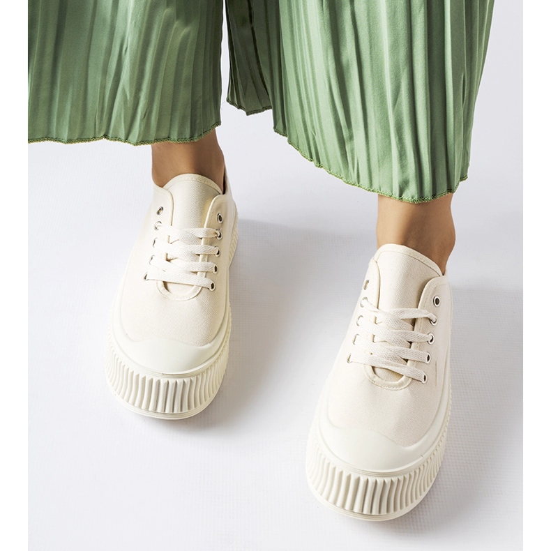 Bež tenisice na debelu Rina platformu 1