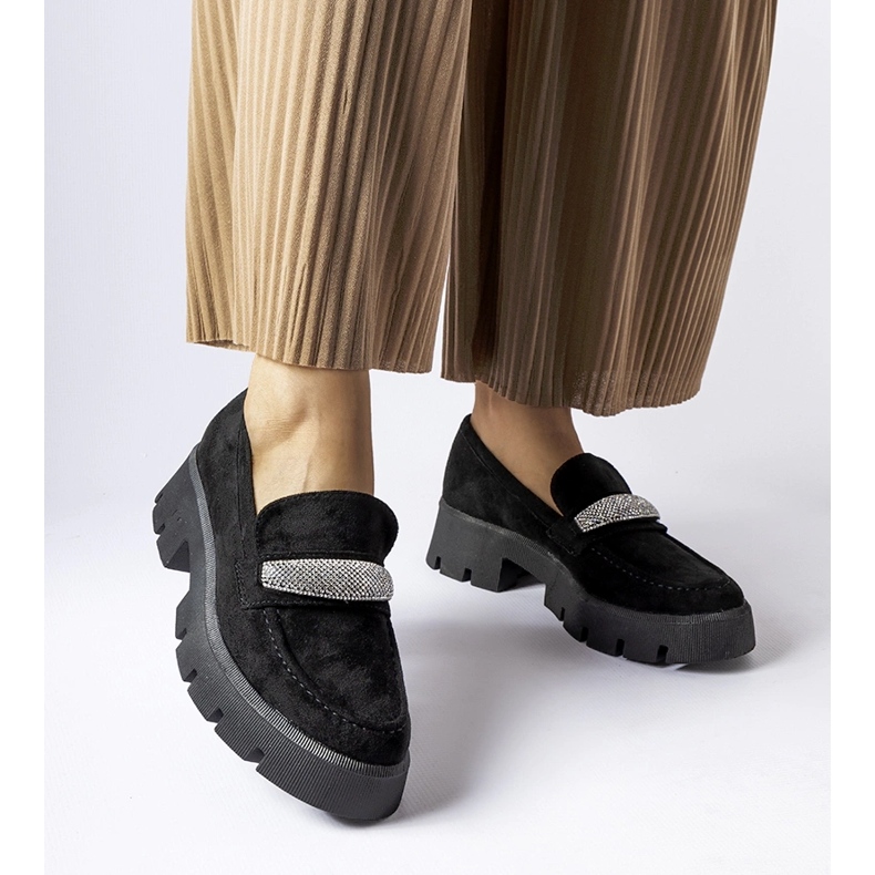 Crne mokasine s masivnim Macario potplatom crna 1