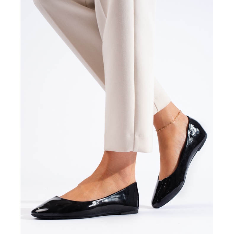 Shelovet ženske crne lakirane balerinke crna 1