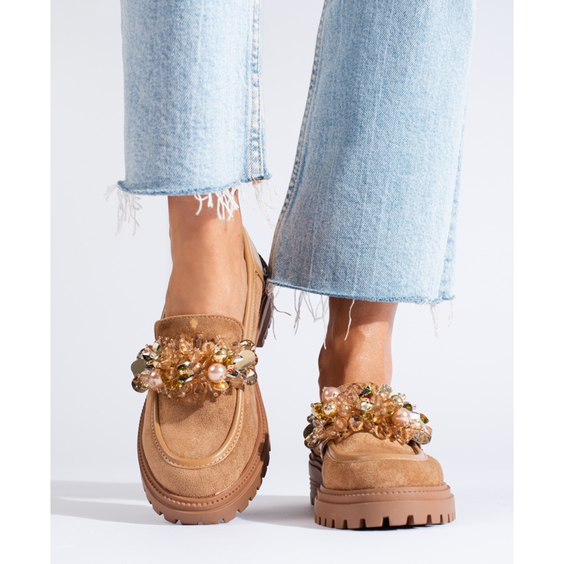 Ženske bež natikače od brušene kože iz Sheloveta 1