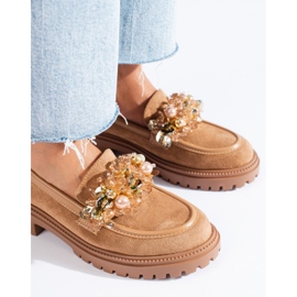 Ženske bež natikače od brušene kože iz Sheloveta 2