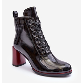 Lakirane gležnjače na vezanje S.Barski MR870-15 Crne crna 1