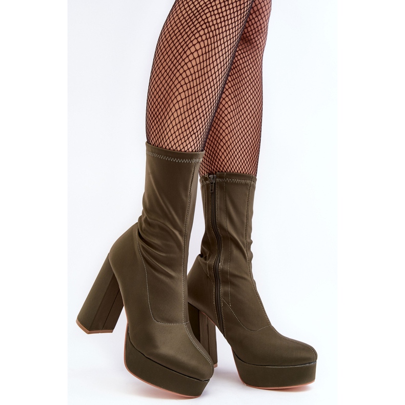 PH2 Zelene Peculia gležnjače na visoku petu s patentnim zatvaračem zelena 1