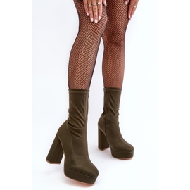 PH2 Zelene Peculia gležnjače na visoku petu s patentnim zatvaračem zelena 2