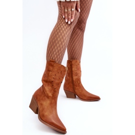 PH2 Kaubojske čizme s niskom potpeticom od devine ursuline kože smeđa 1