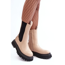 PS1 Bež ženske gležnjače s velikom platformom Beatrice 1