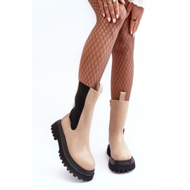 PS1 Bež ženske gležnjače s velikom platformom Beatrice 2